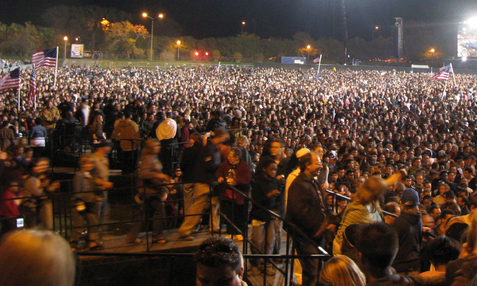 Millennium Park Obama crowd